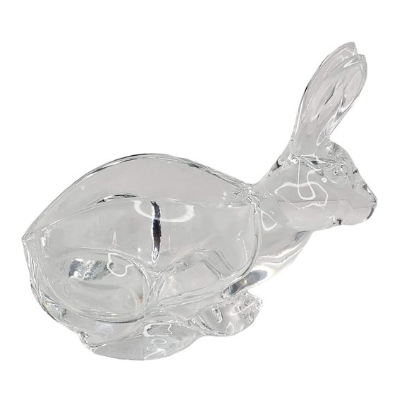 Cristal d'Arques France Crystal Rabbit Bunny Candy Dish Easter - Picture 3 of 4